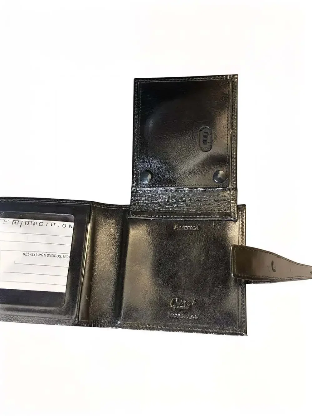 Garg Leather Travel Alarm Clock Wallet with Picture Frame